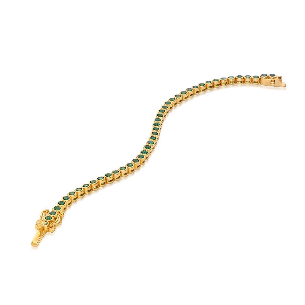 Endless Grace Tennis Bracelet in Vermeil with Round Green Cubic Zirconia