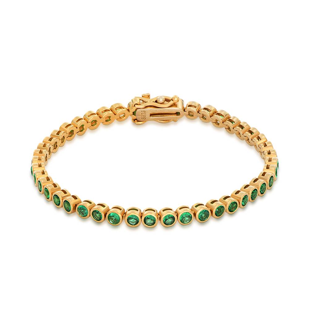 Endless Grace Tennis Bracelet in Vermeil with Round Green Cubic Zirconia