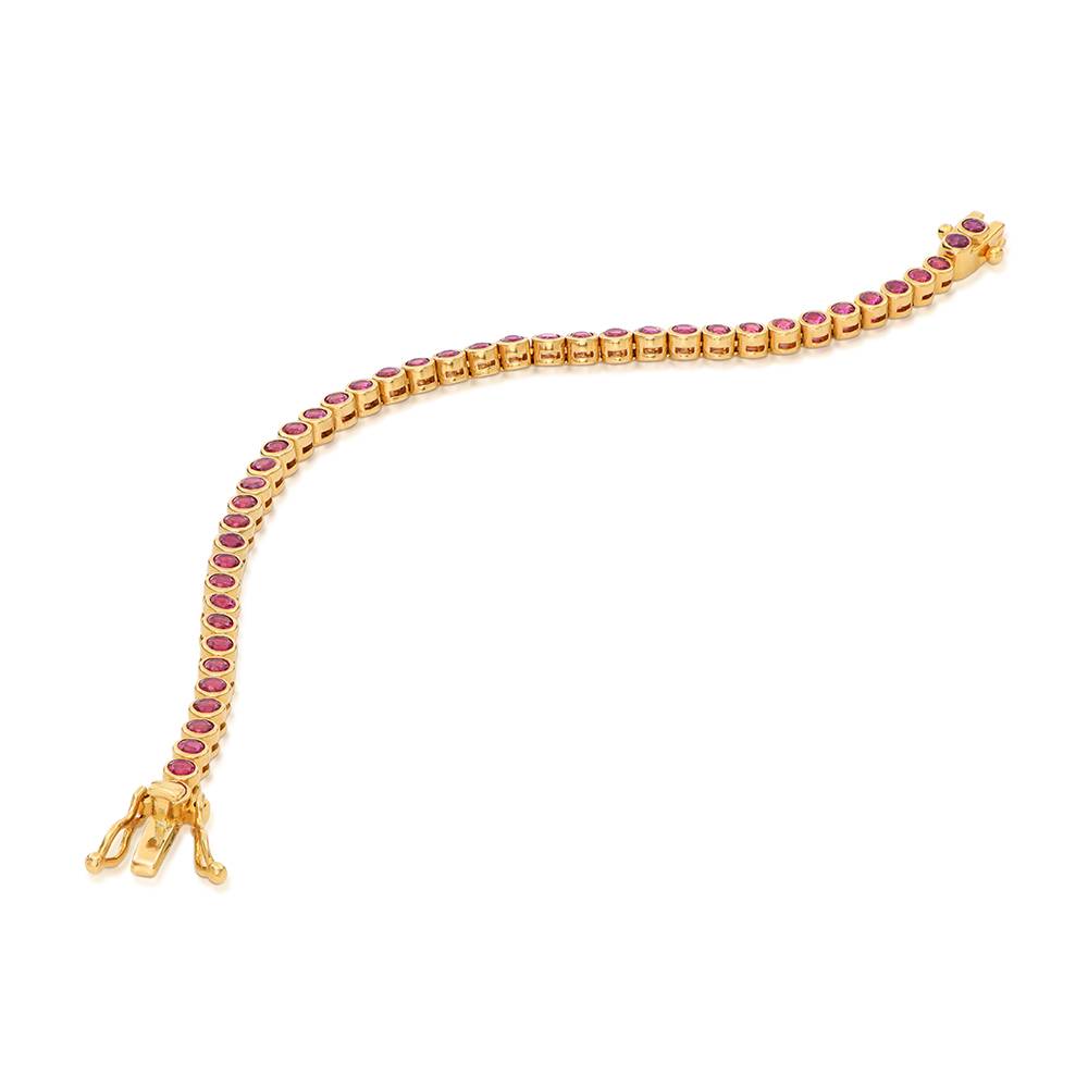 Endless Grace Tennis Bracelet in Vermeil with Round Red Cubic Zirconia