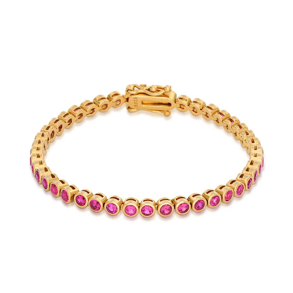Endless Grace Tennis Bracelet in Vermeil with Round Red Cubic Zirconia