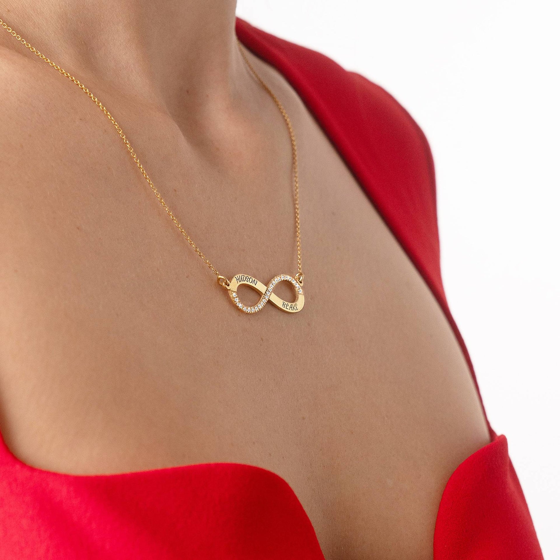 Endless Love Infinity Necklace with 0.23CT Diamonds in 18K Gold Vermeil
