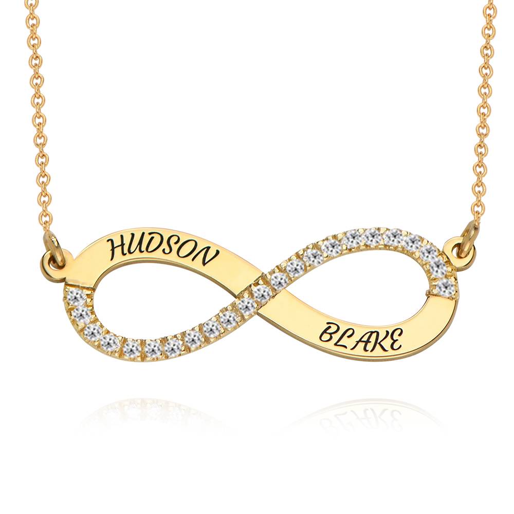 Endless Love Infinity Necklace with 0.23CT Diamonds in 18K Gold Vermeil