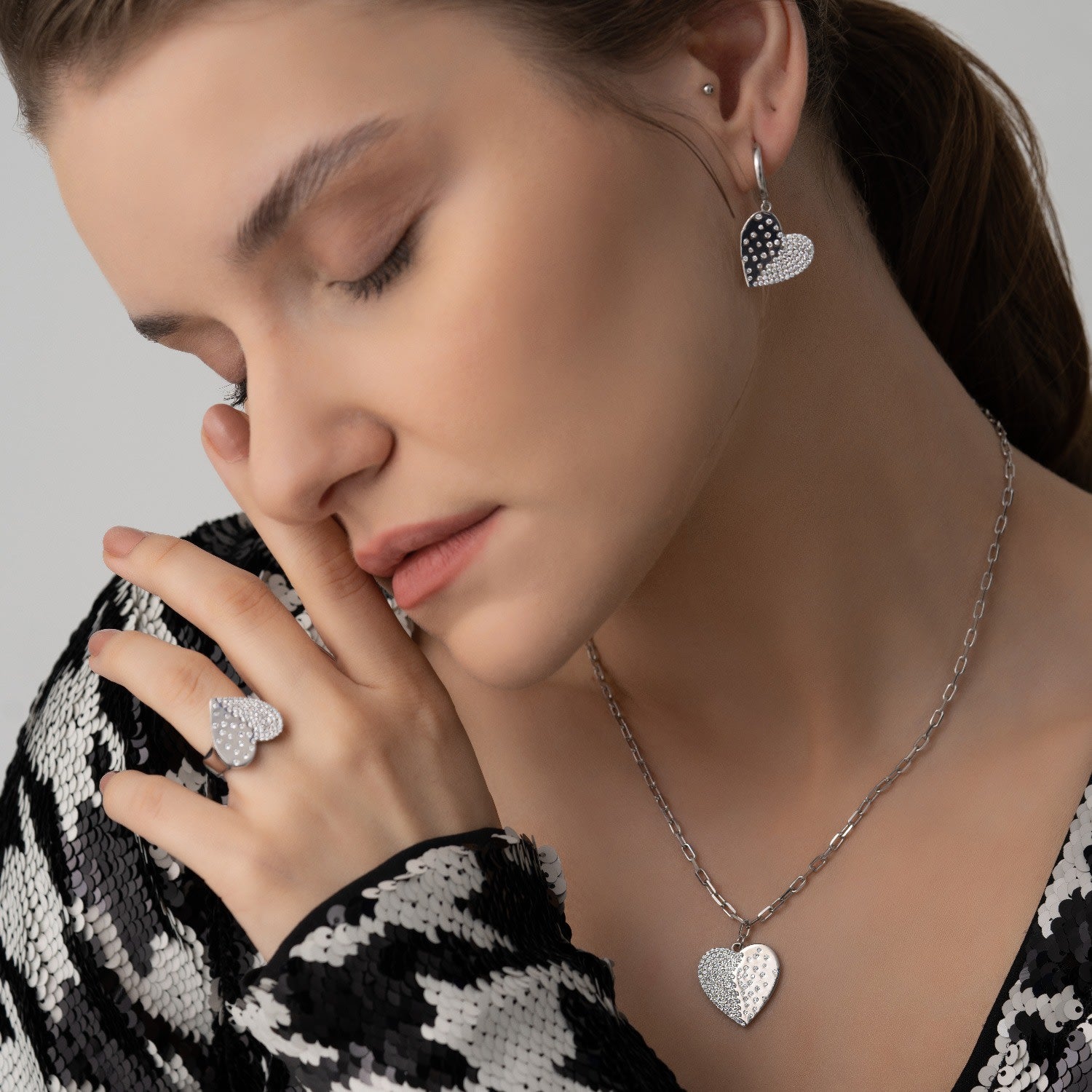 Engravable Heart Locket Aegis Silver Chain Necklace