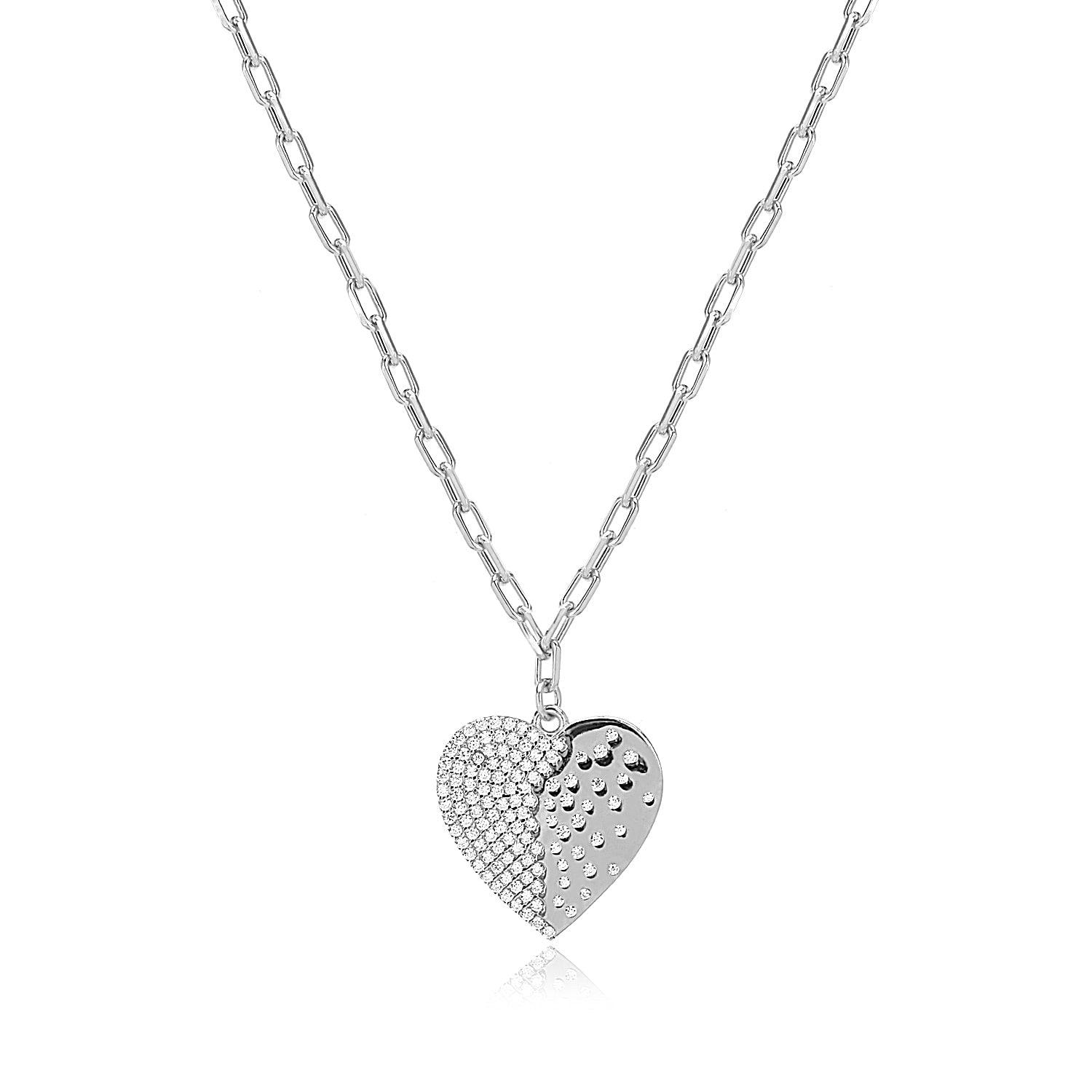 Engravable Heart Locket Aegis Silver Chain Necklace