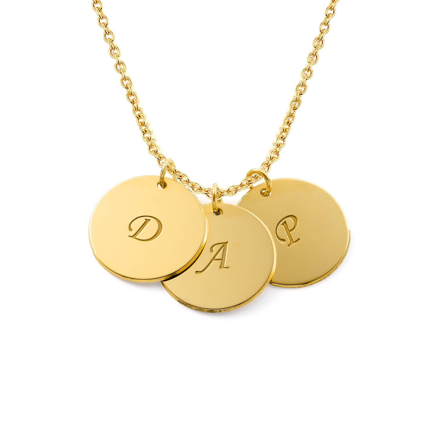 Engraved 18k Gold Vermeil Disc Necklace