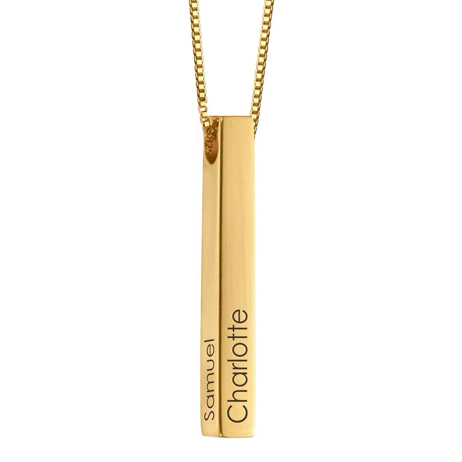 Totem 3D Bar Necklace in Gold Plating