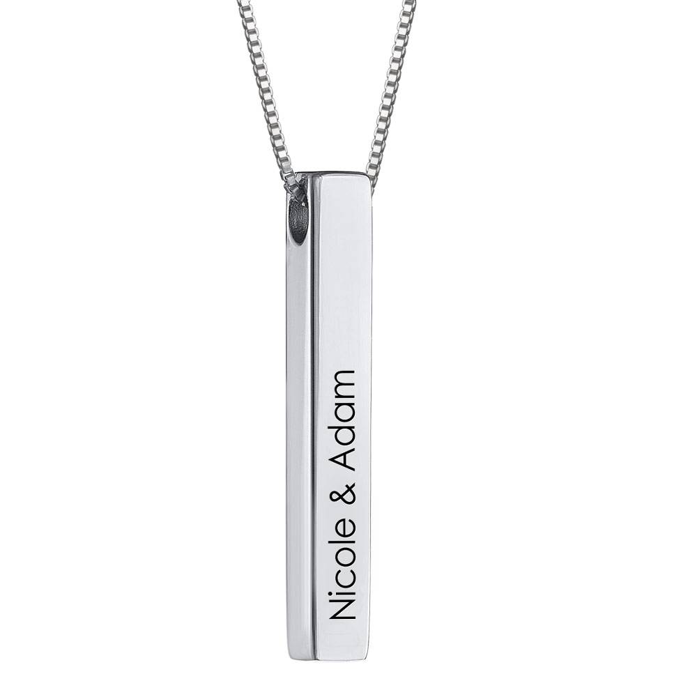 Totem 3D Bar Necklace in Silver