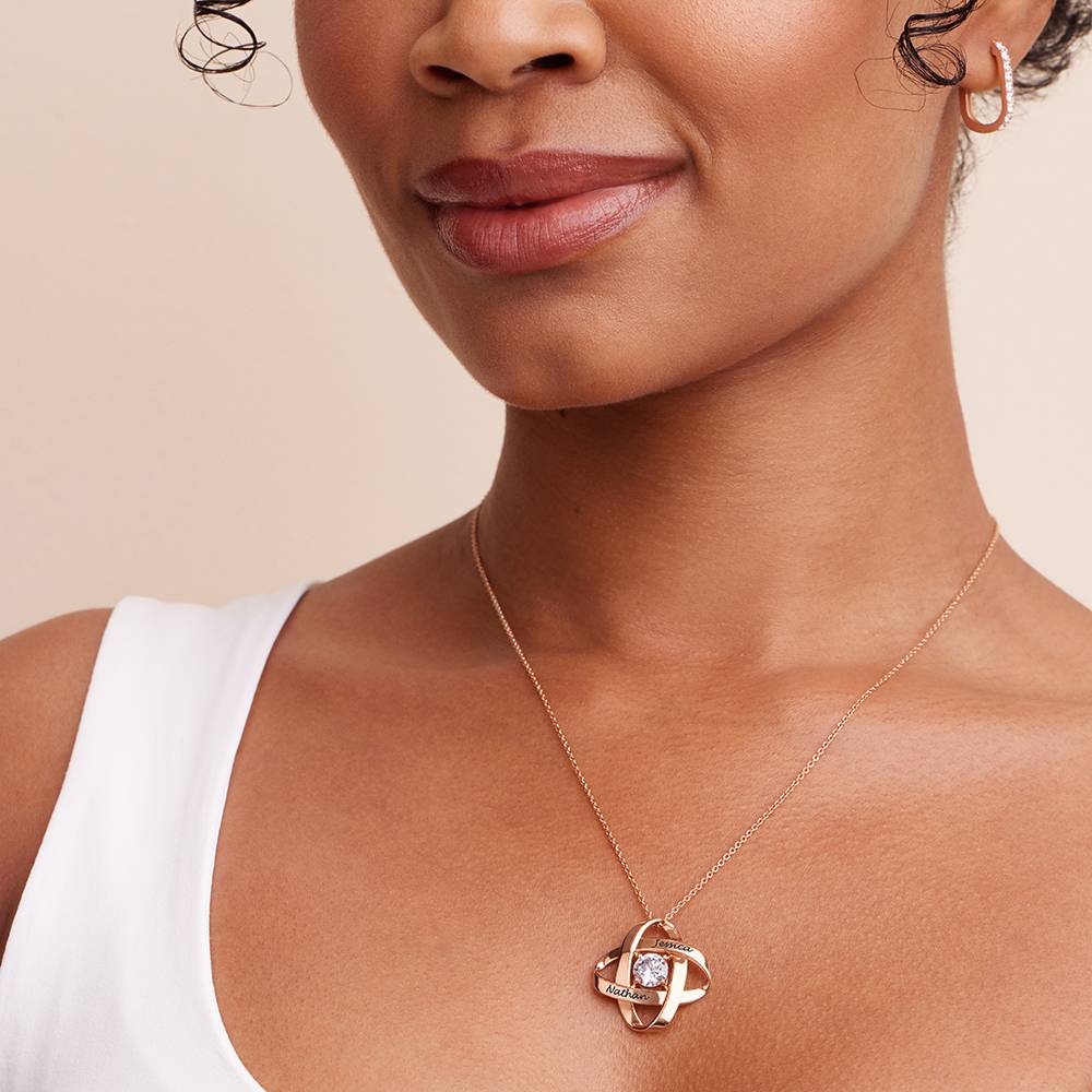Galaxy Necklace with Cubic Zirconia in 18k Rose Gold Plating