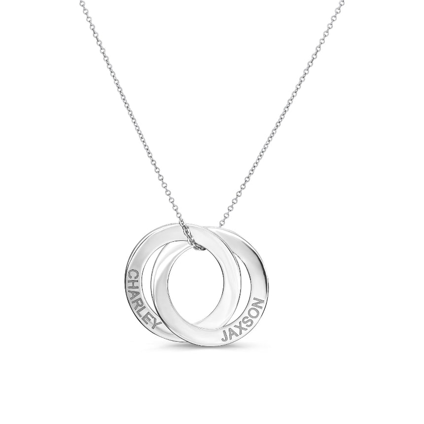 Engraved Interlocking Circle Necklace