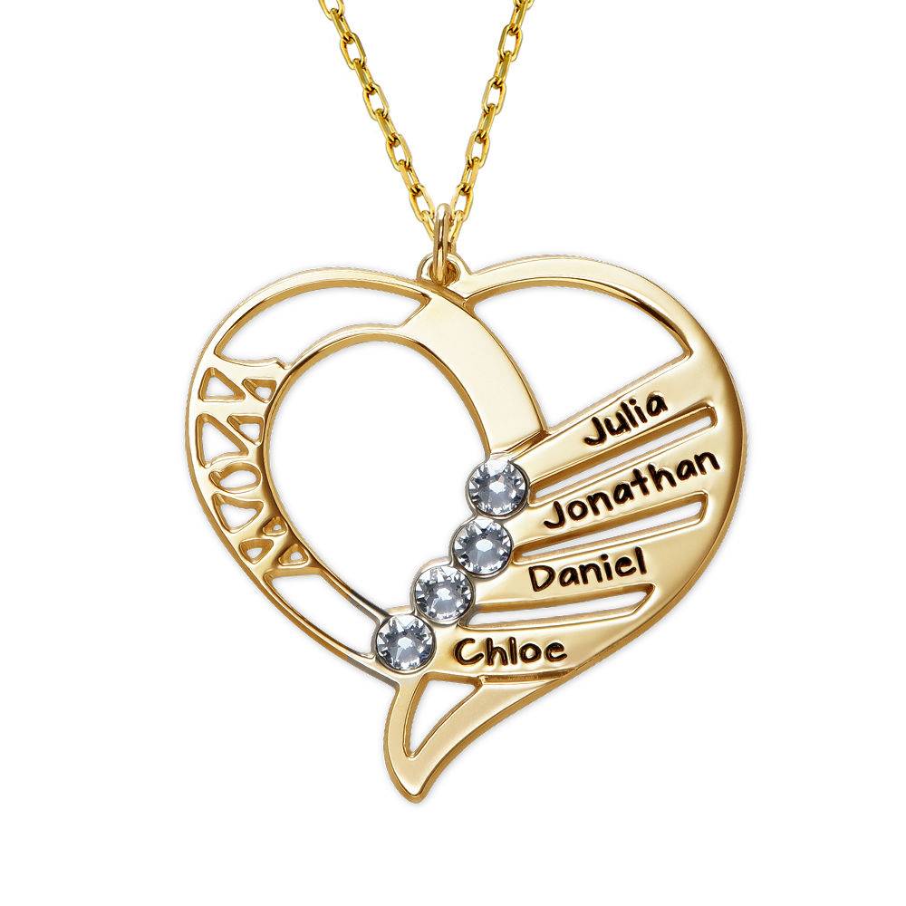 Gifts for Mom - Engraved Mom Birthstone Necklace in 10K Yellow Gold