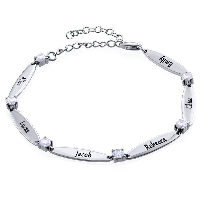 Great Gifts for Mom - Engraved Mother Bracelet with Cubic Zirconia