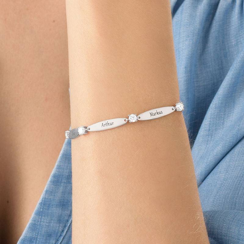 Great Gifts for Mom - Engraved Mother Bracelet with Cubic Zirconia