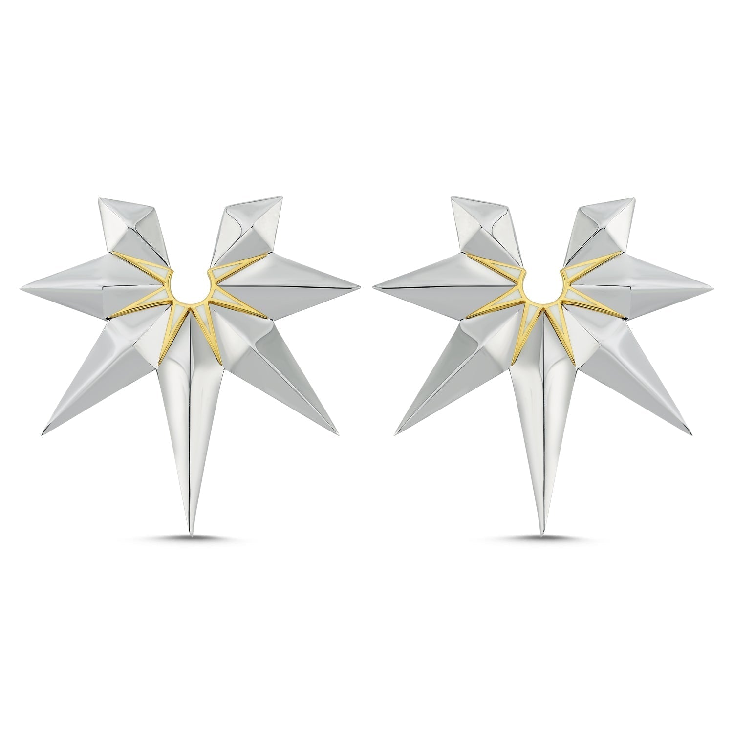 Enigma Earrings Silver And Gold