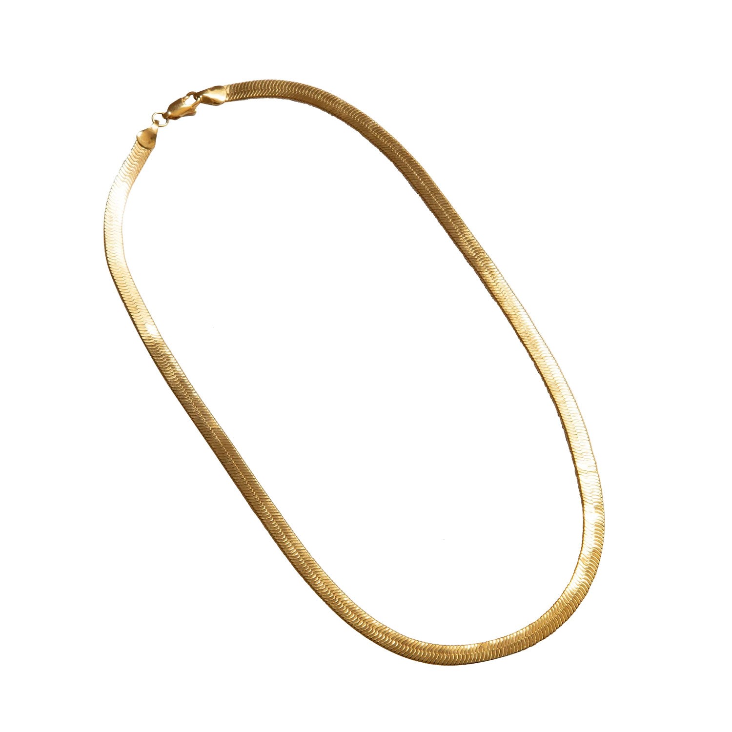 Snake Thin Chain Necklace Herringbone Classic Traditional Layering Staple