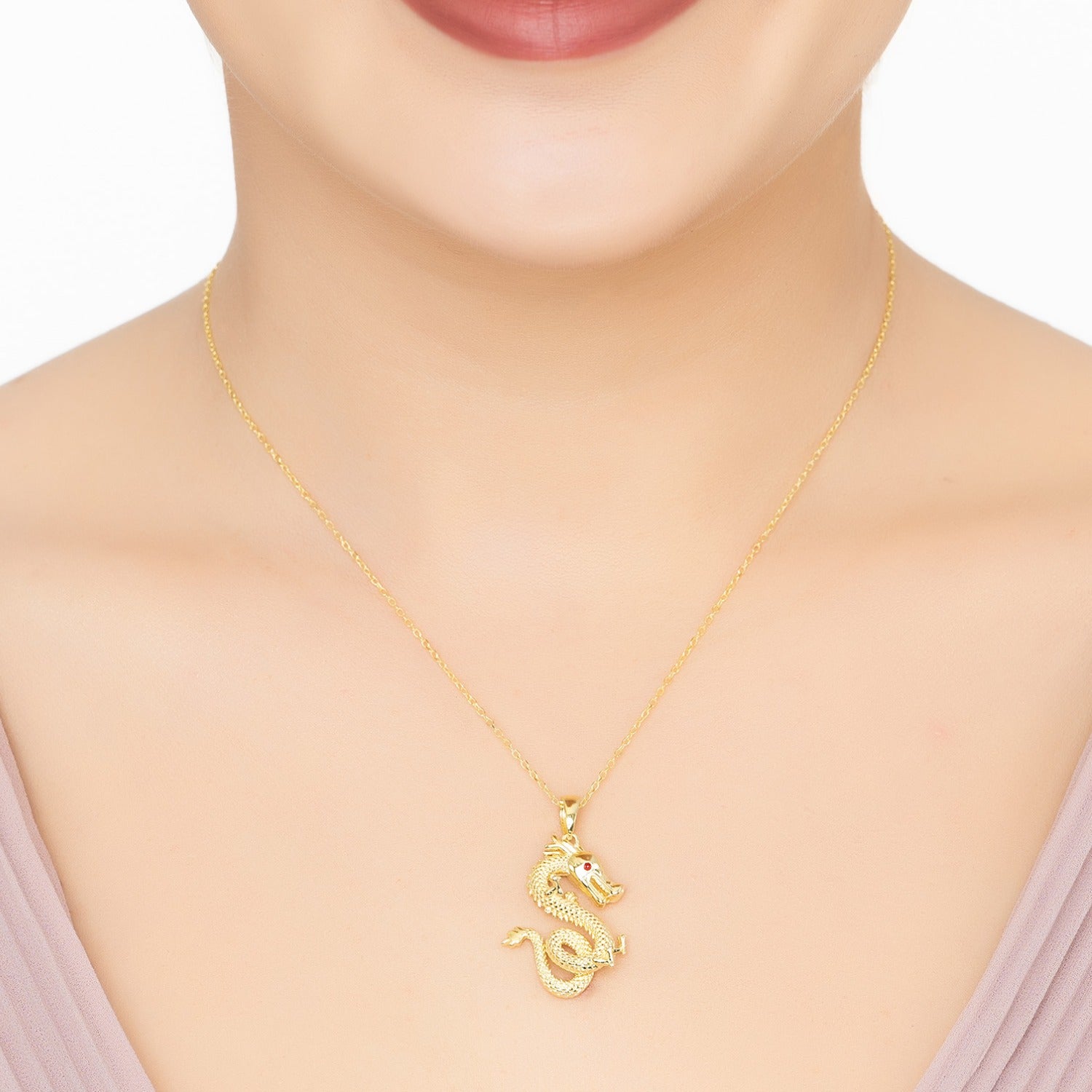 Enter The Dragon Pendant Necklace Gold