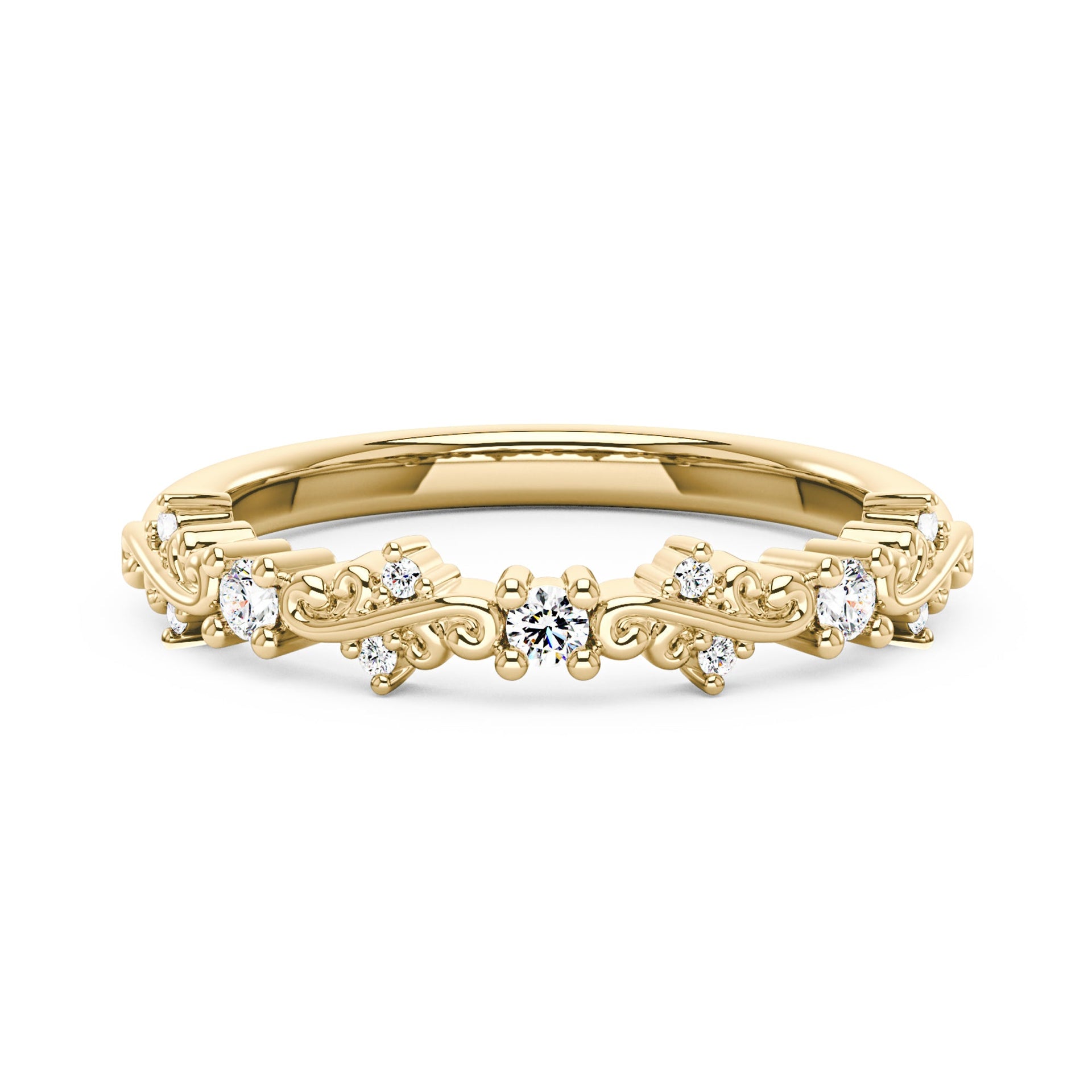 Nature Inspired Vine Moissanite Half Eternity Band