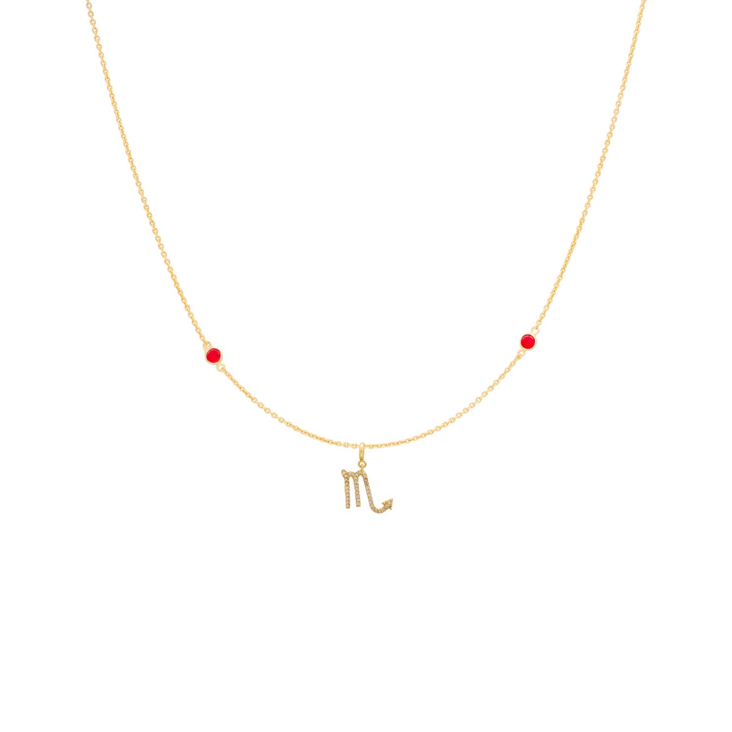 Zodiac Horoscope Sign Scorpio Symbol Necklace Gold