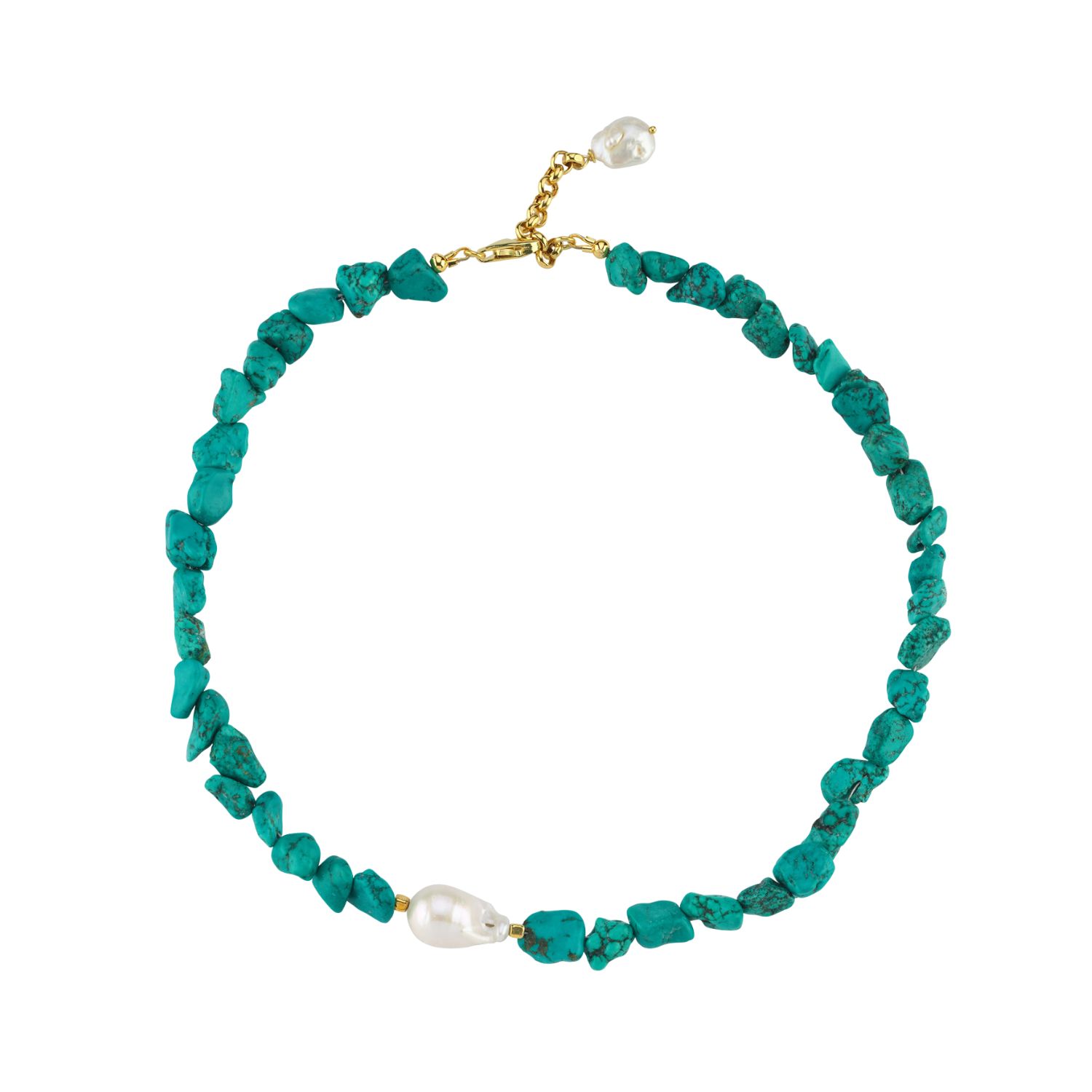 Ephyra Baroque Pearl Turquoise Necklace