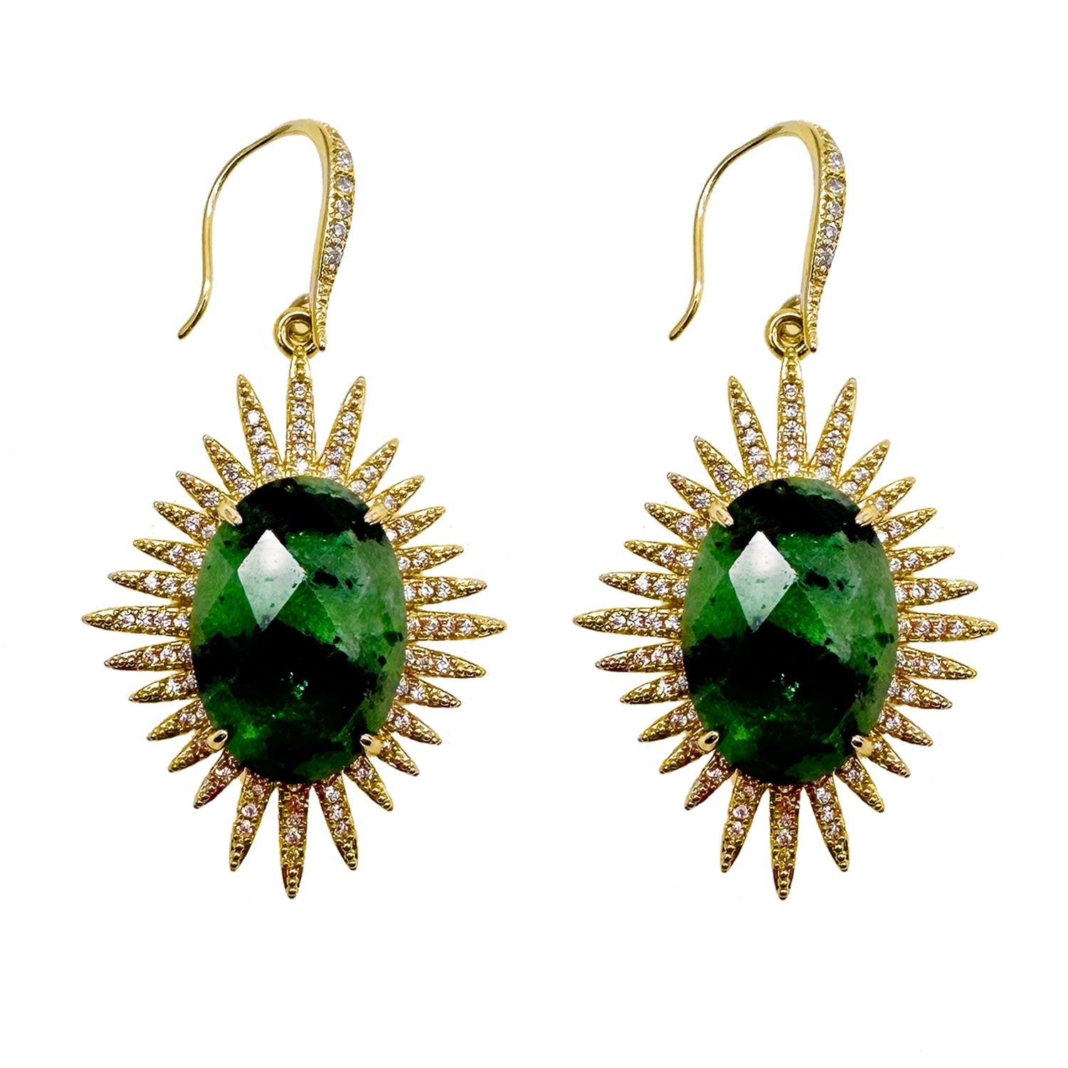 Epidote Hook Earrings