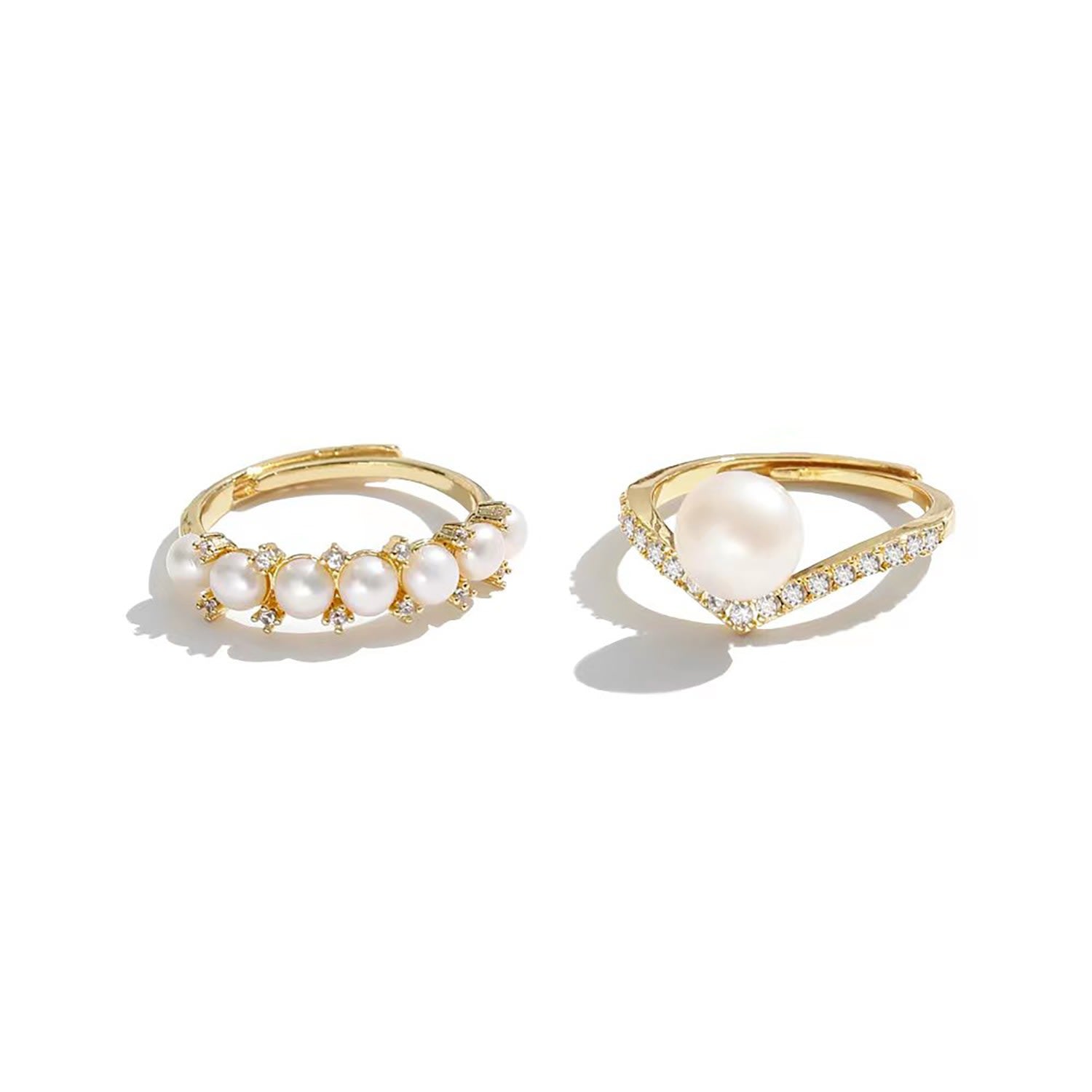 Diamond Accent Pearl Ring Set