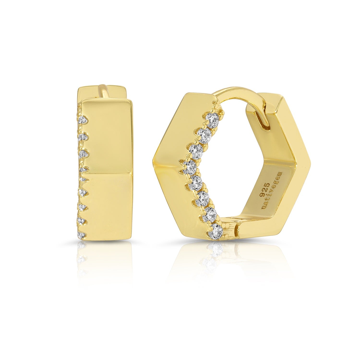 Hexagon Huggies Hoops