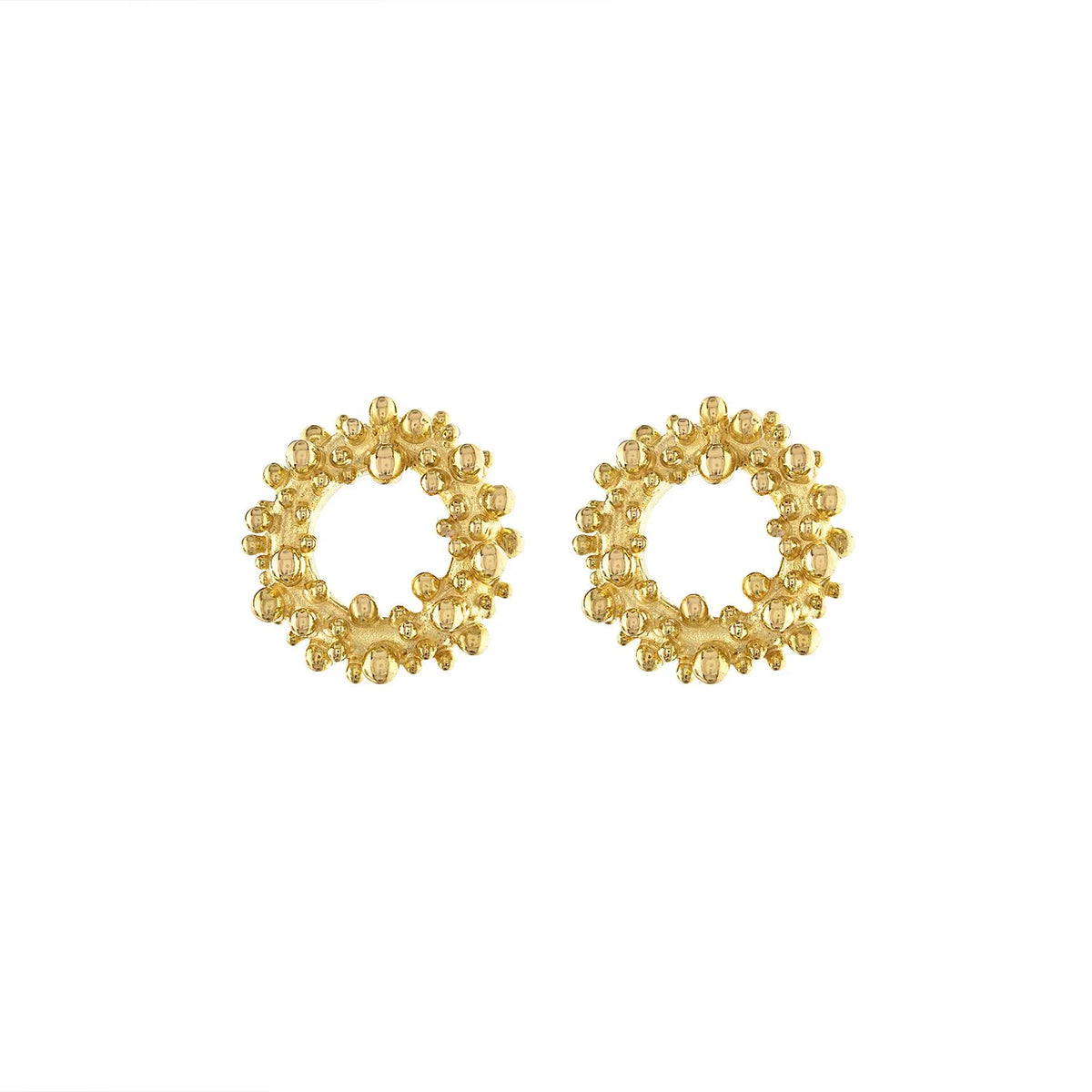 Donut Sculptural 18K Gold Stud Earrings