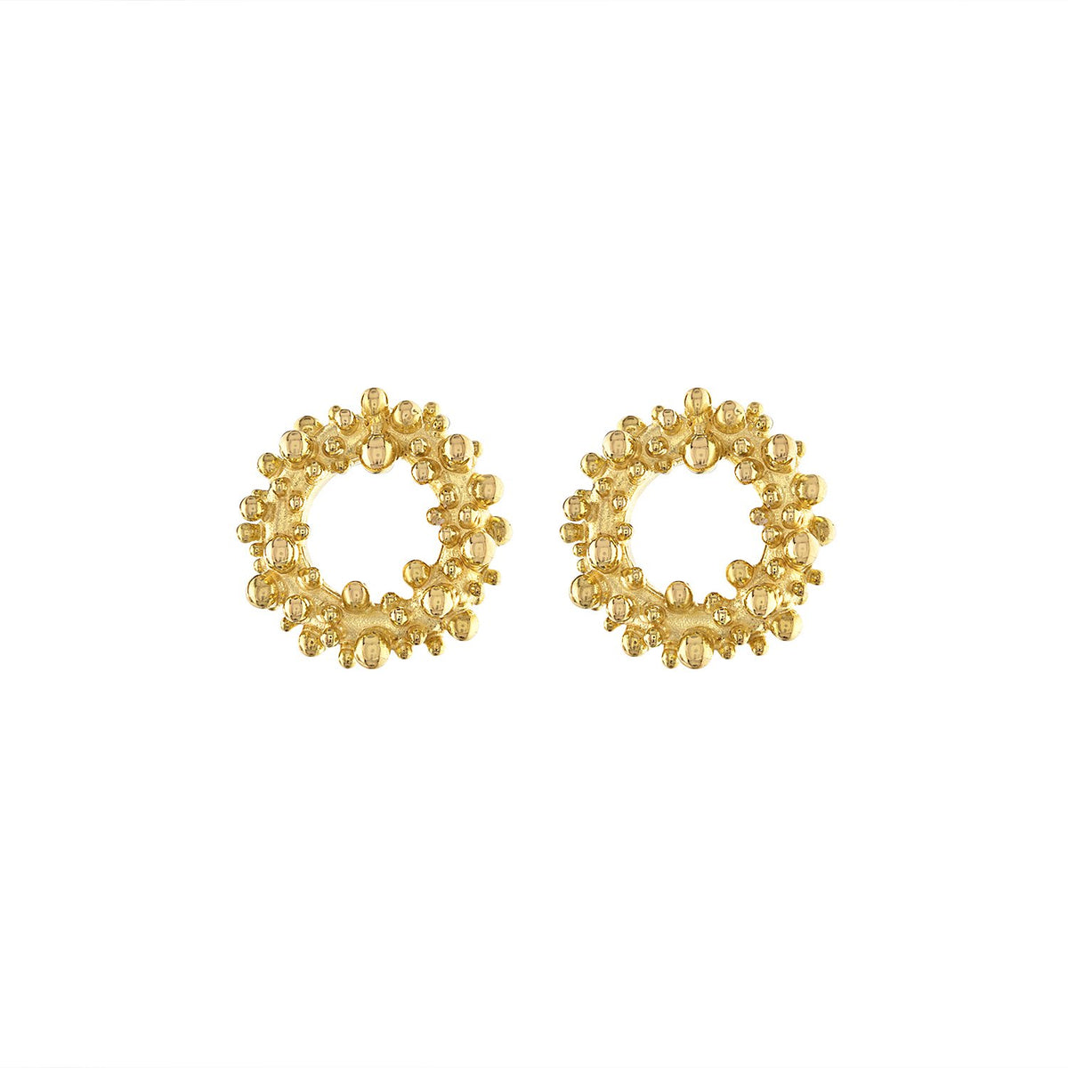 Donut Sculptural 18K Gold Stud Earrings