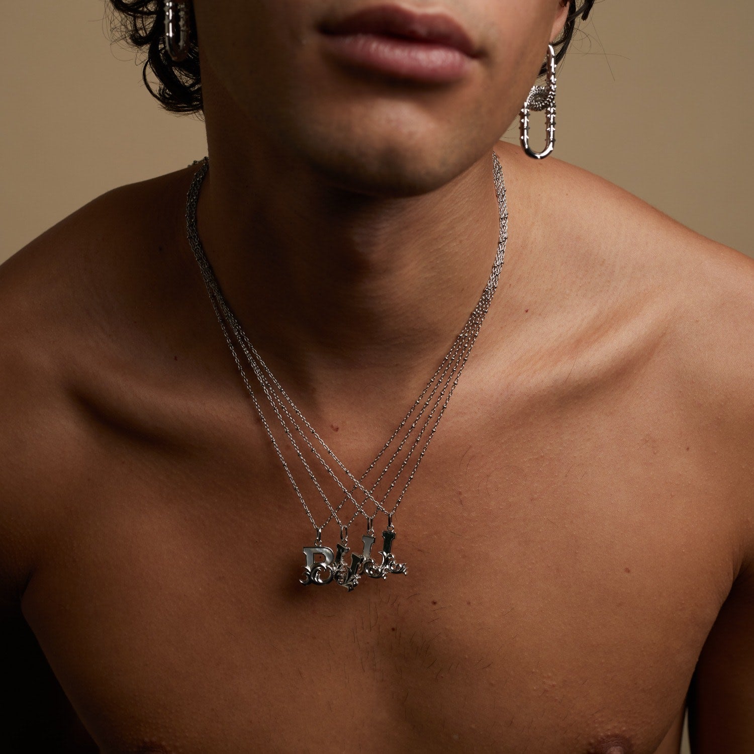 Solid Silver G Initial Necklace With Green Marble