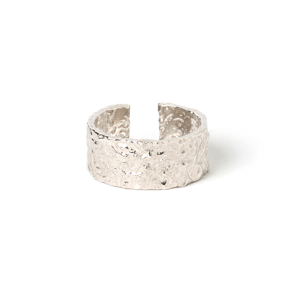 Eros Silver Textured Ring Large