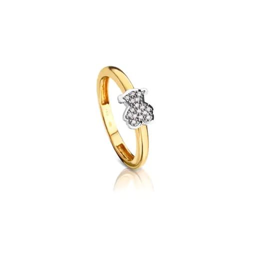 Yellow and White Gold Bear Ring - Main Image