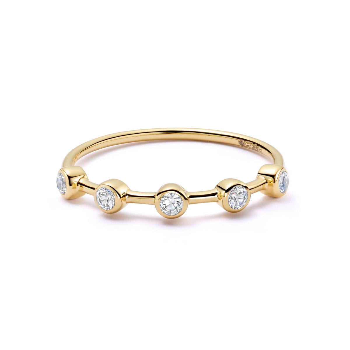 Estée Lalonde Fine Round Sapphire Ring 14ct Solid Gold