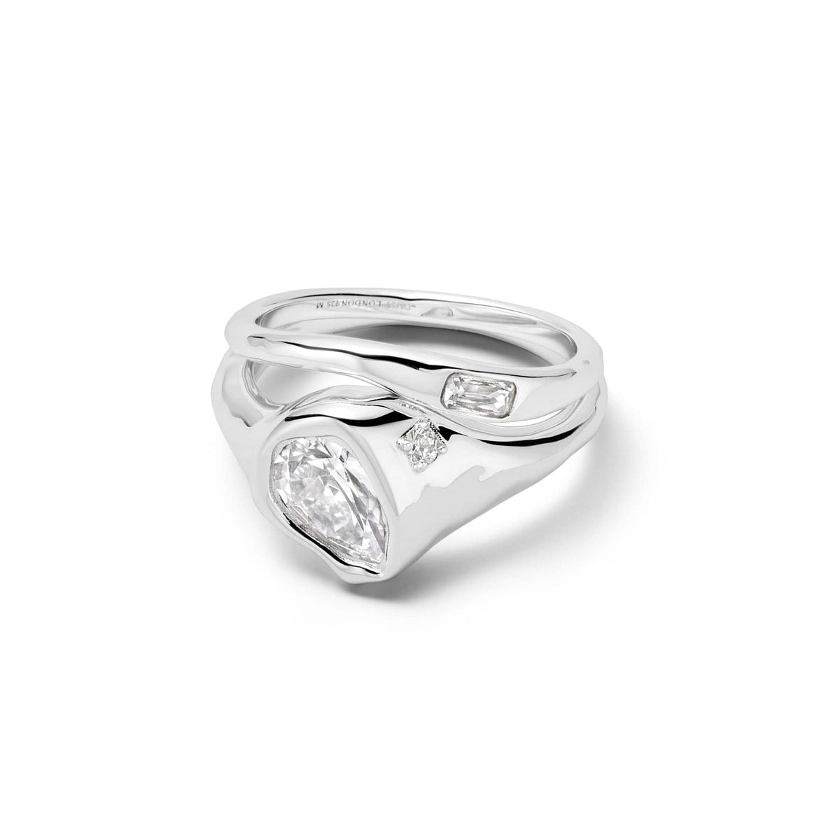 Estée Lalonde Sapphire Organic Ring Stack Sterling Silver