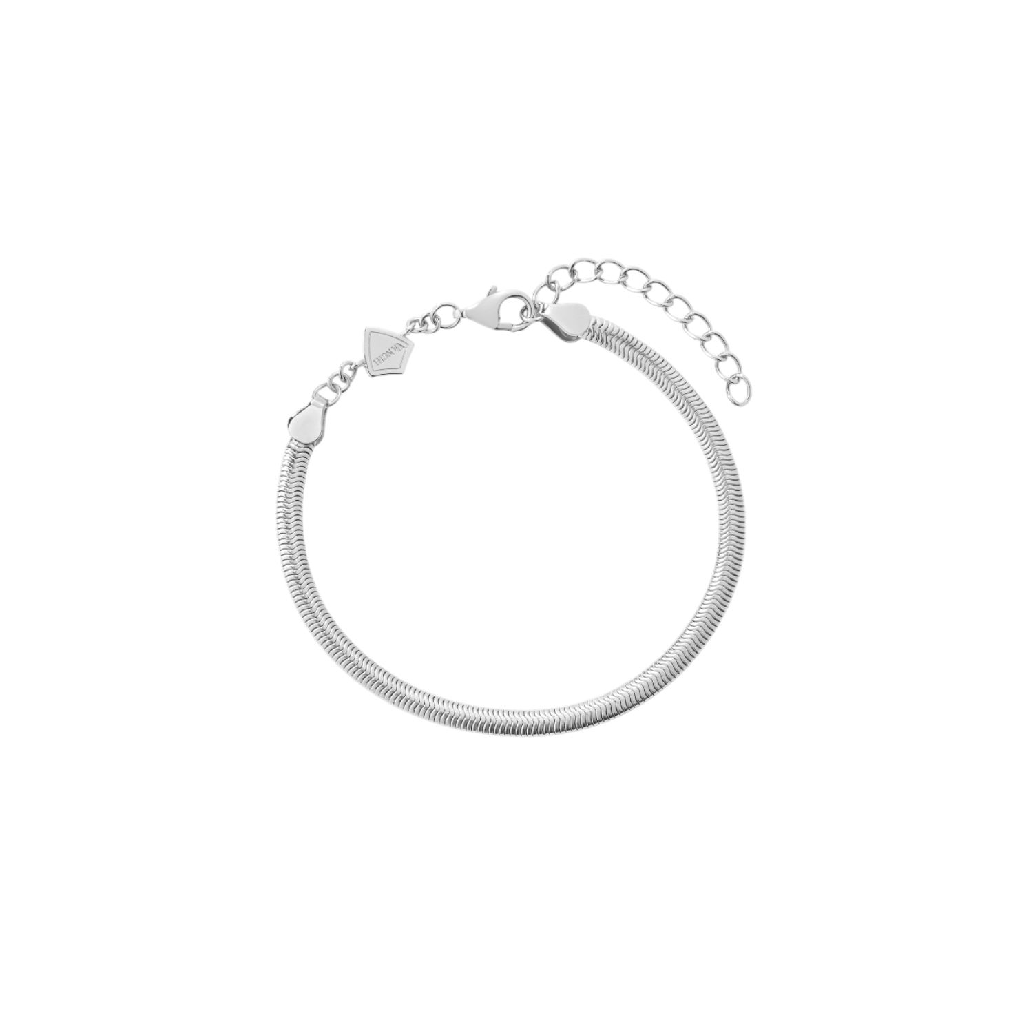 Estelle Herringbone Chain Bracelet In Silver