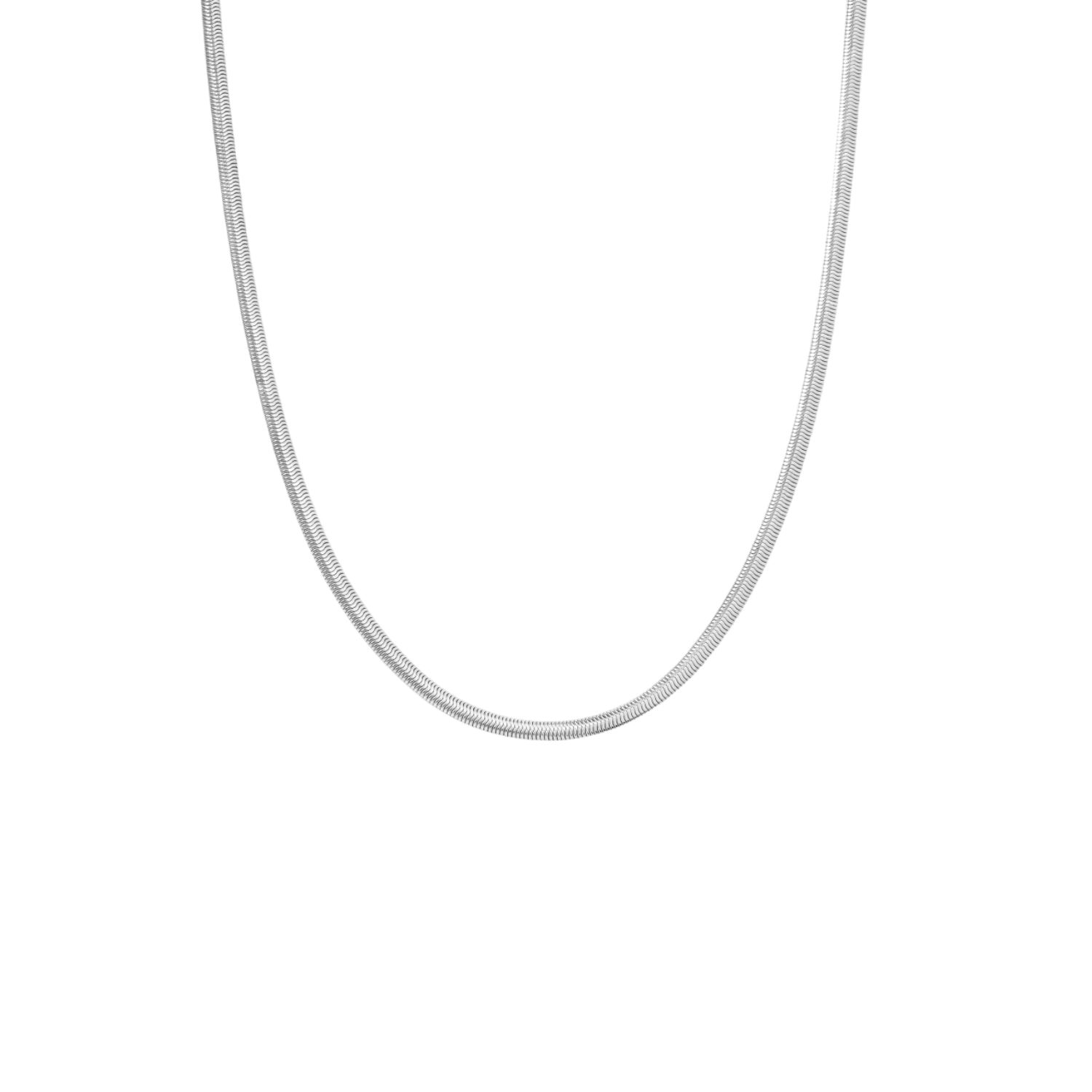 Estelle Herringbone Chain Necklace In Silver