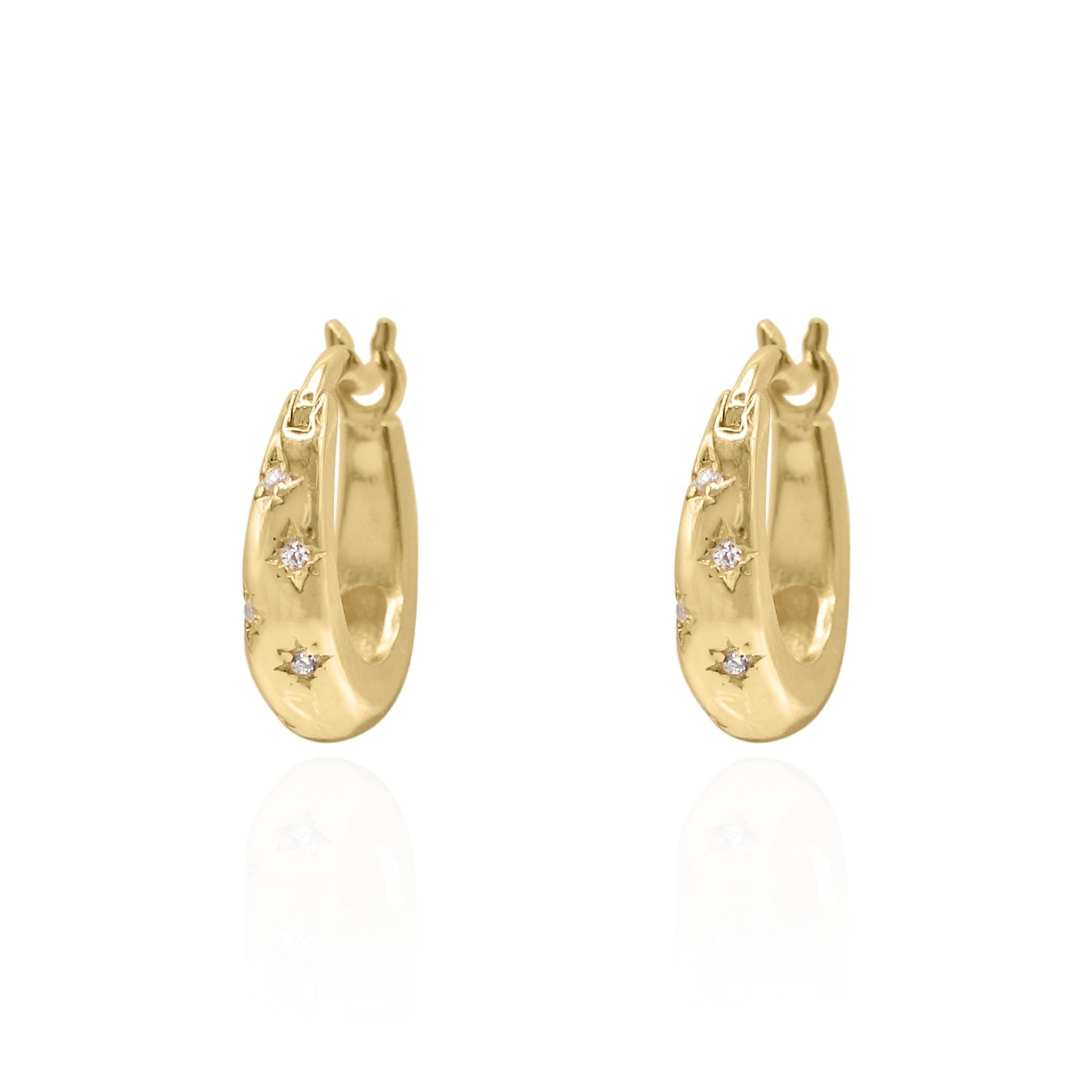 Esti Star Hoop Earrings | Gold Plated