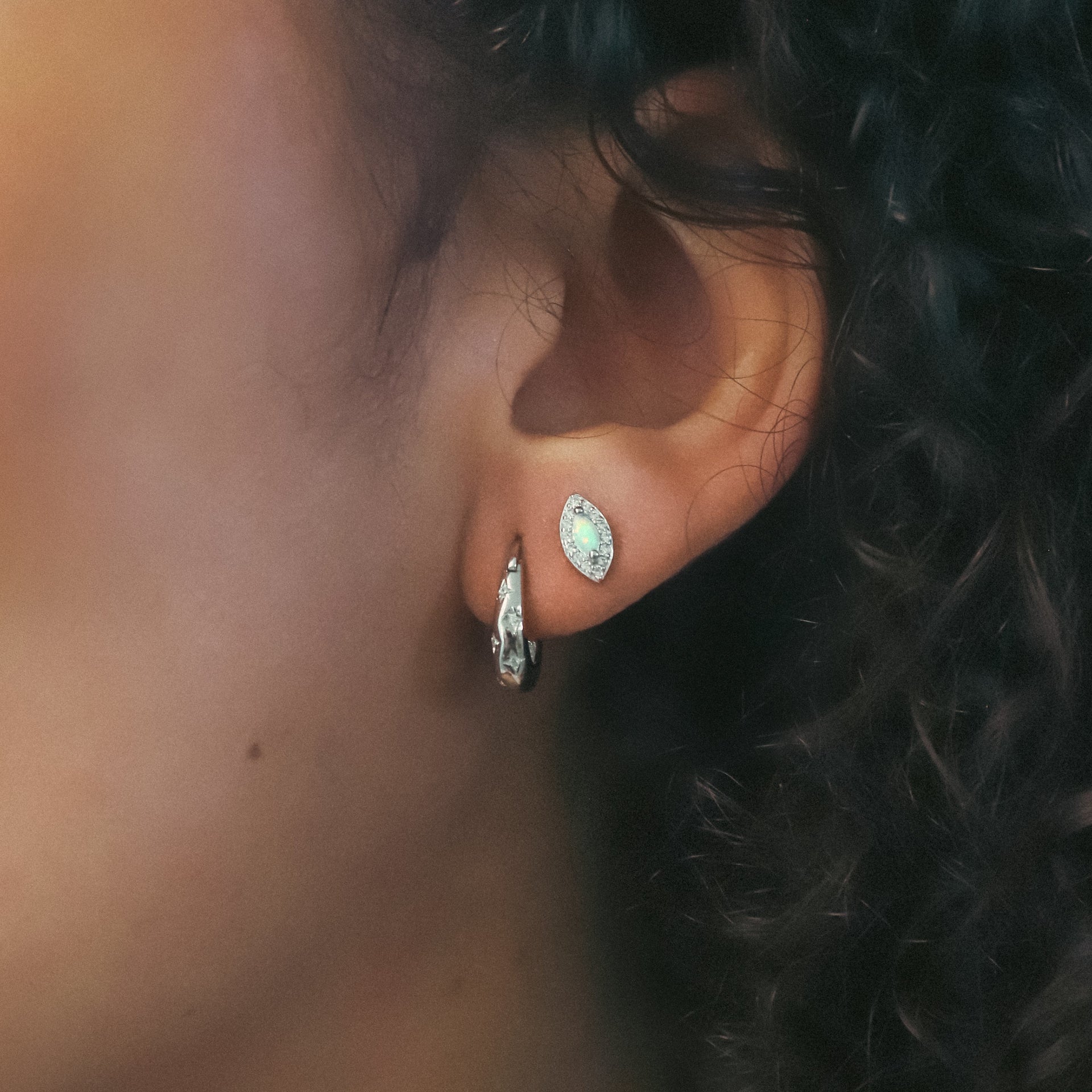 Esti Star Hoop Earrings | Sterling Silver