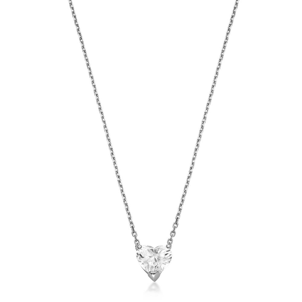 Eternal Heart Diamond Necklace with 1CT Diamond in Sterling Silver
