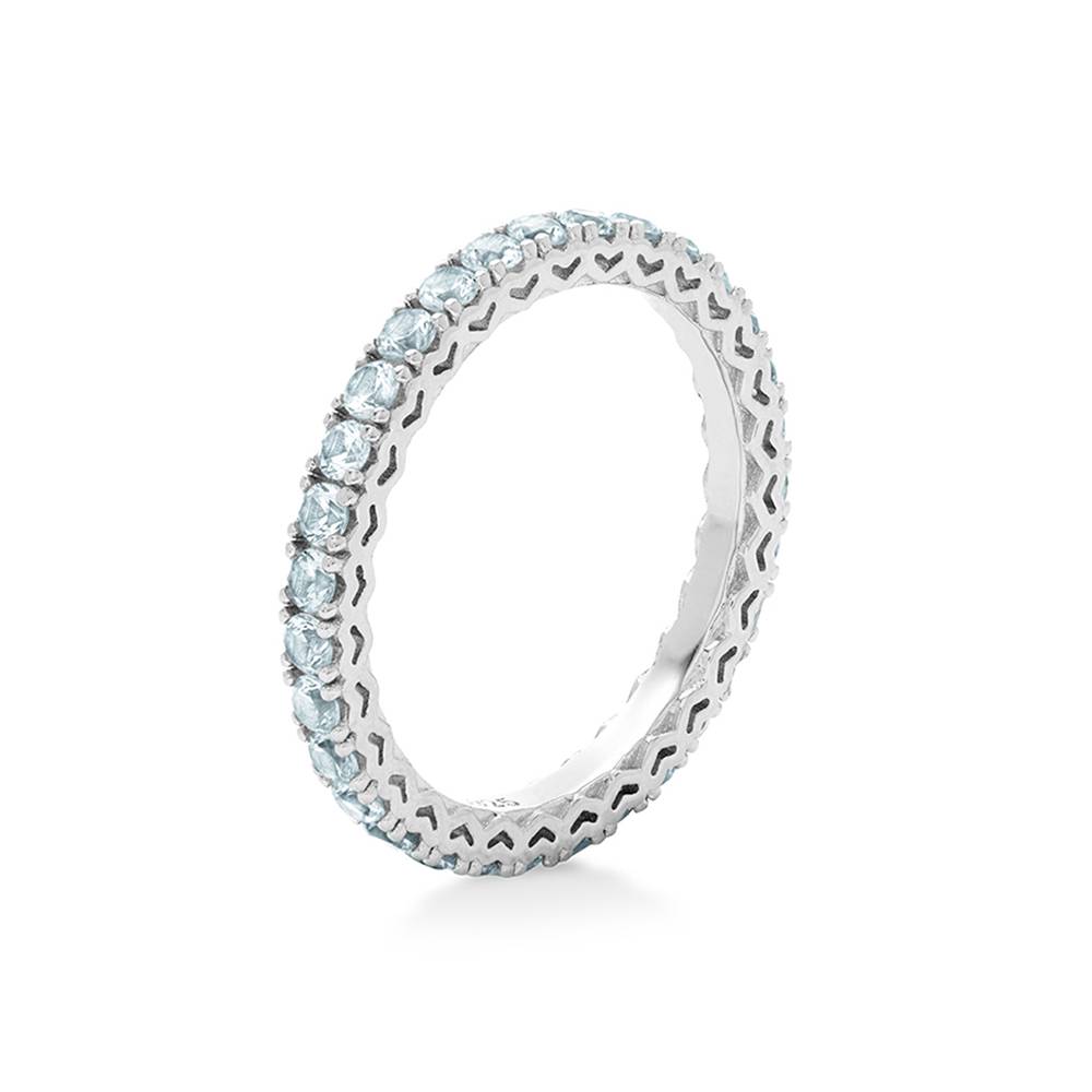 Eternal Shine Tennis Ring in Silver with Light Blue Cubic Zirconia