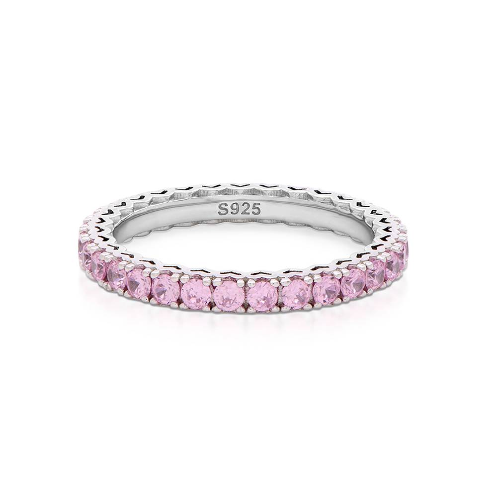 Eternal Shine Tennis Ring in Silver with Light Pink Cubic Zirconia