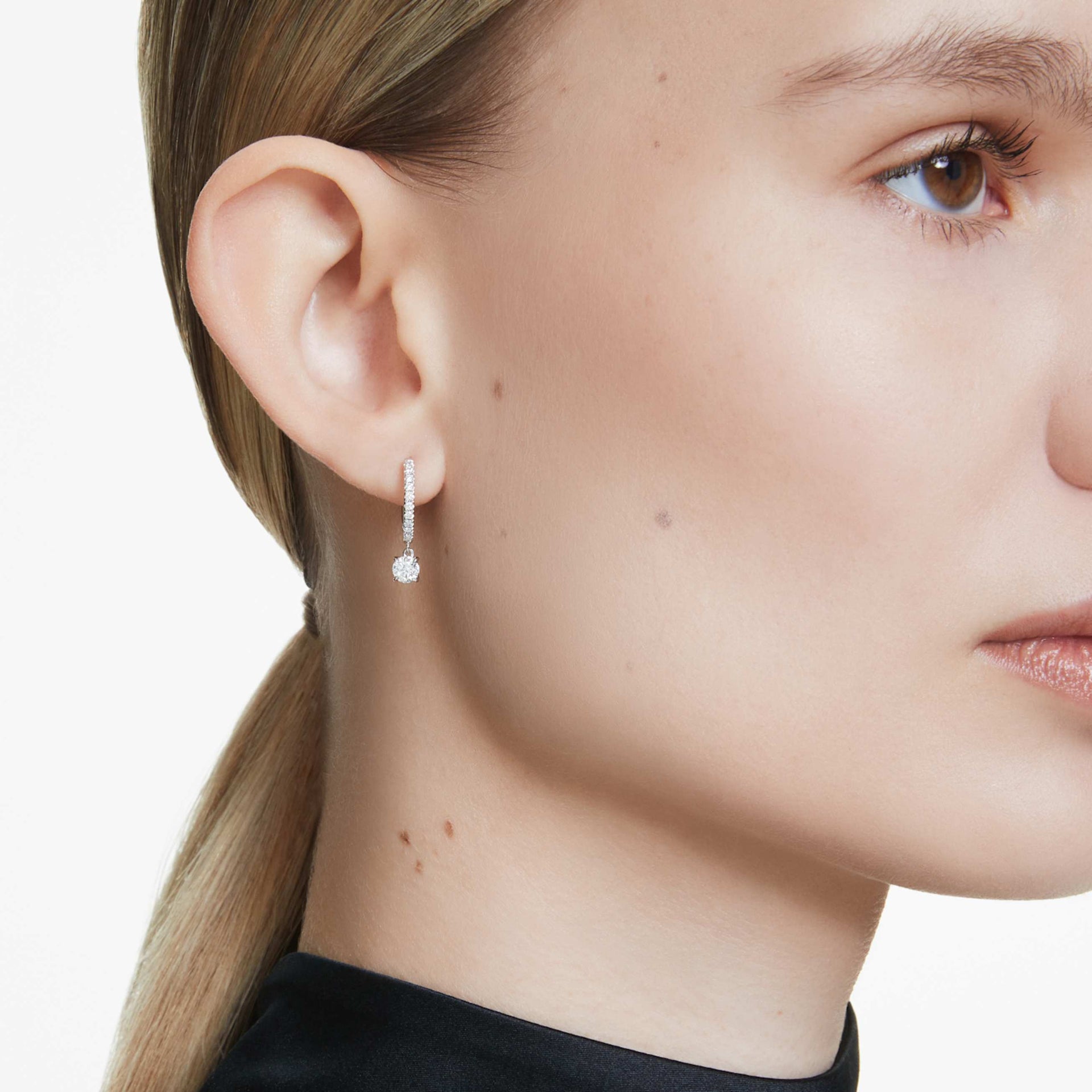 ETERNITY DROP EARRINGS LAB GROWN DIAMONDS 0 7 CT TW ROUND SHAPE 14K WHITE GOLD