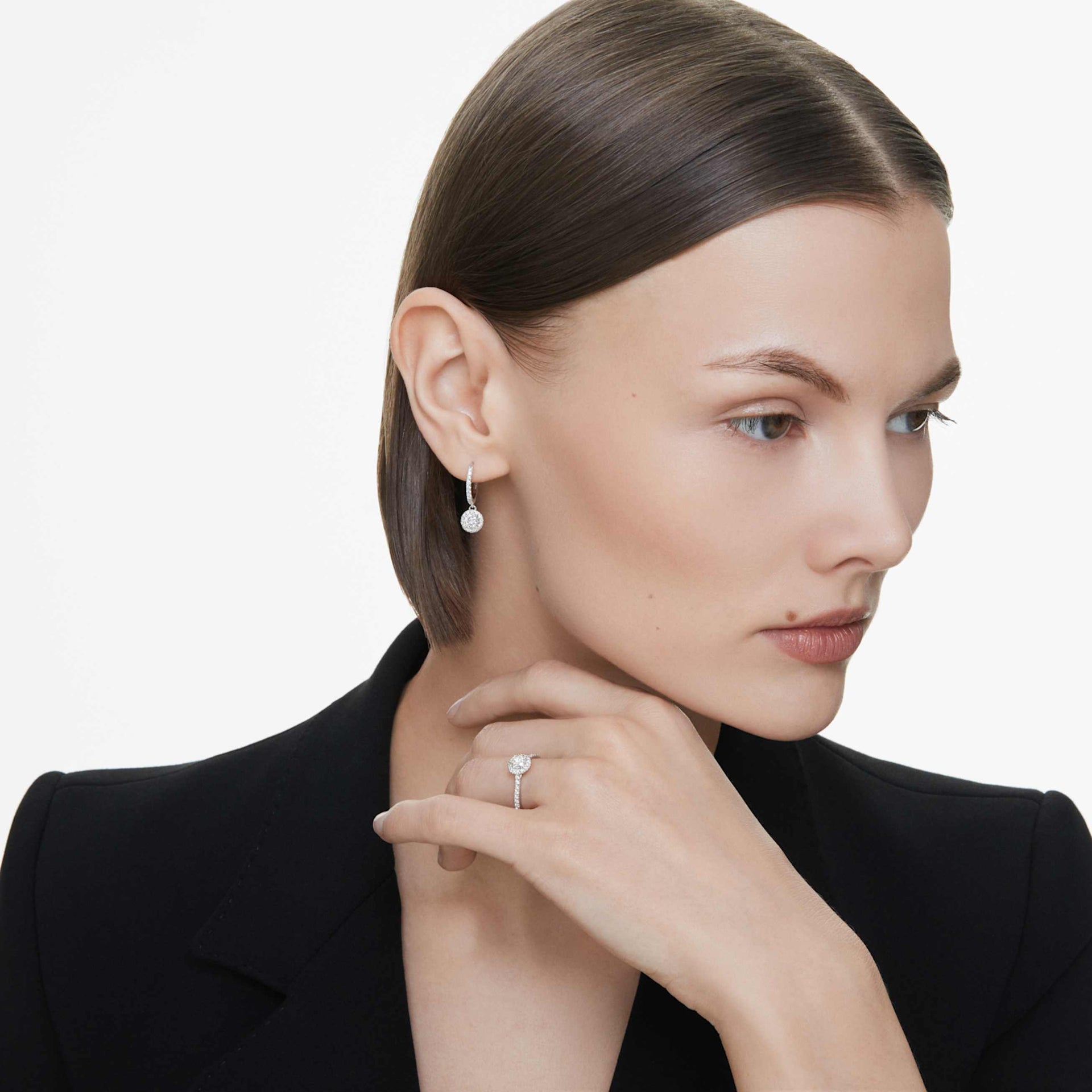 ETERNITY HALO SOLITAIRE RING LAB GROWN DIAMONDS 0 8 CT TW ROUND SHAPE 14K WHITE GOLD