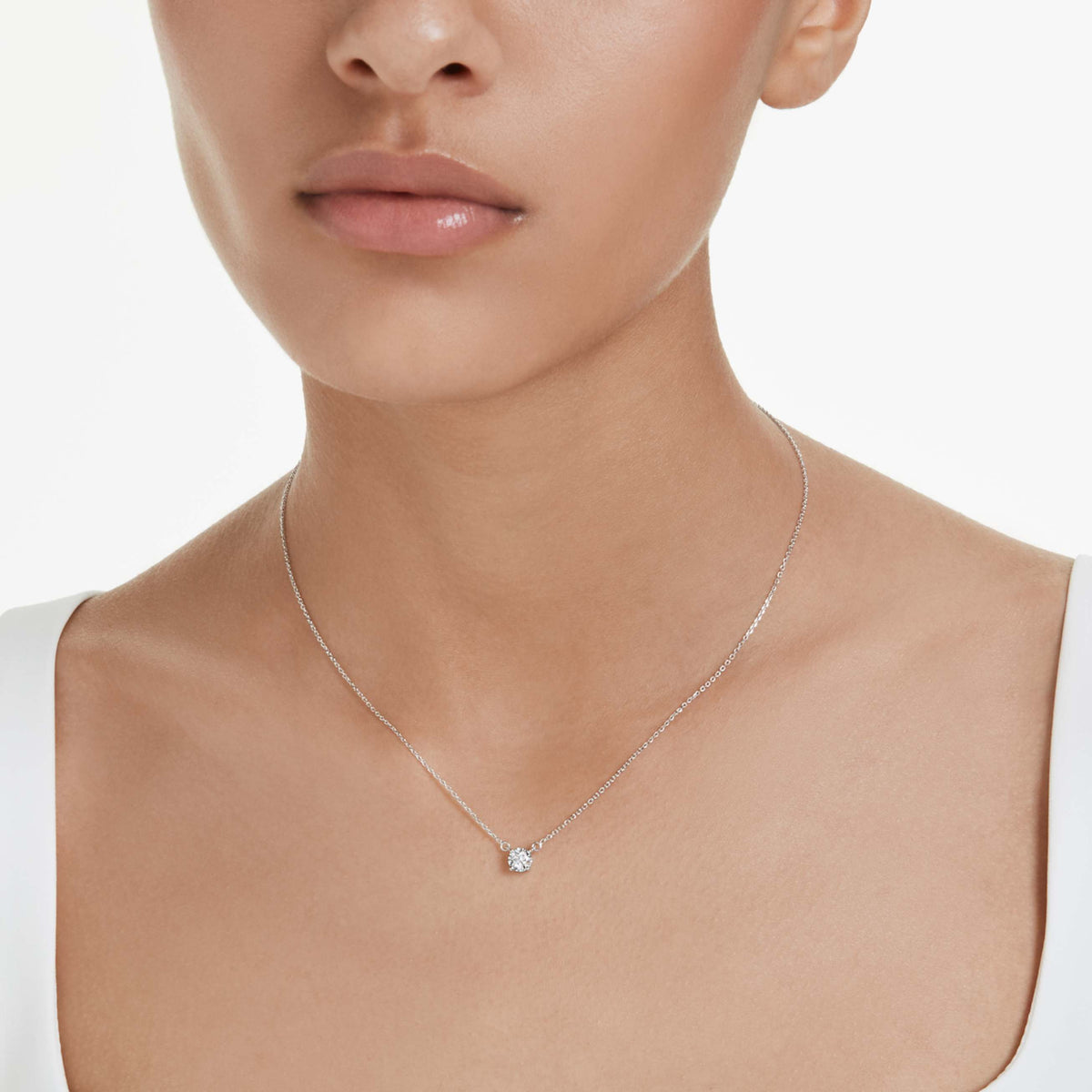 ETERNITY PENDANT LAB GROWN DIAMONDS 0 5 CT TW ROUND SHAPE STERLING SILVER