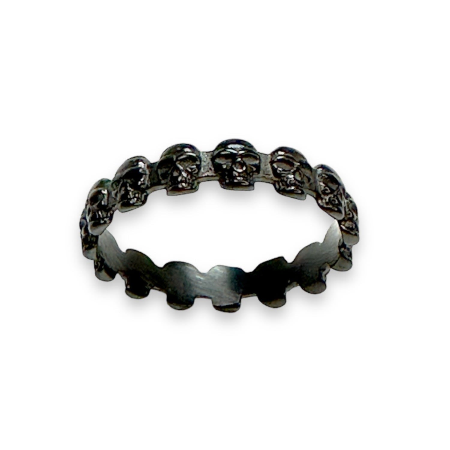 Eternity Skull Ring Black Rhodium