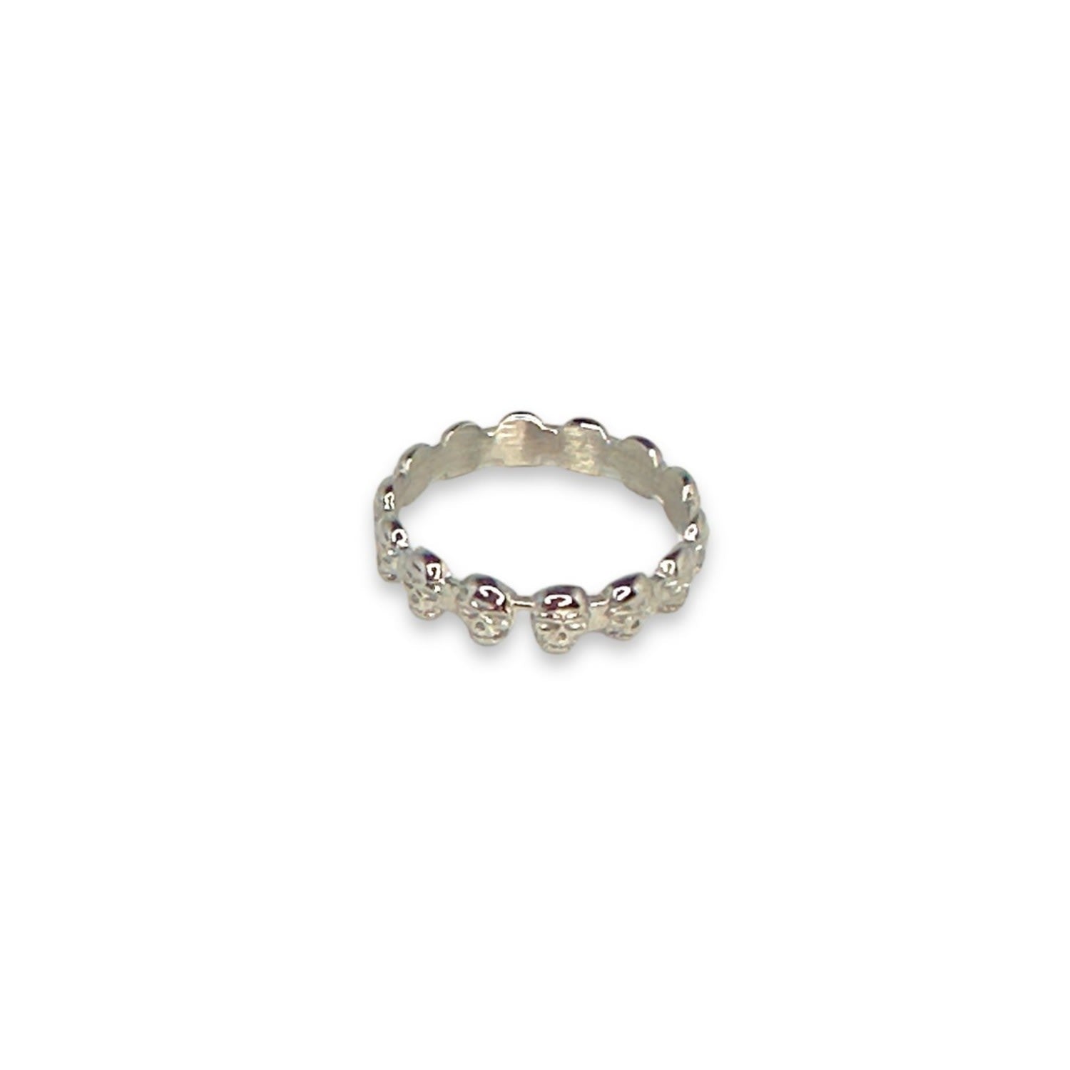 Eternity Skull Ring White Gold