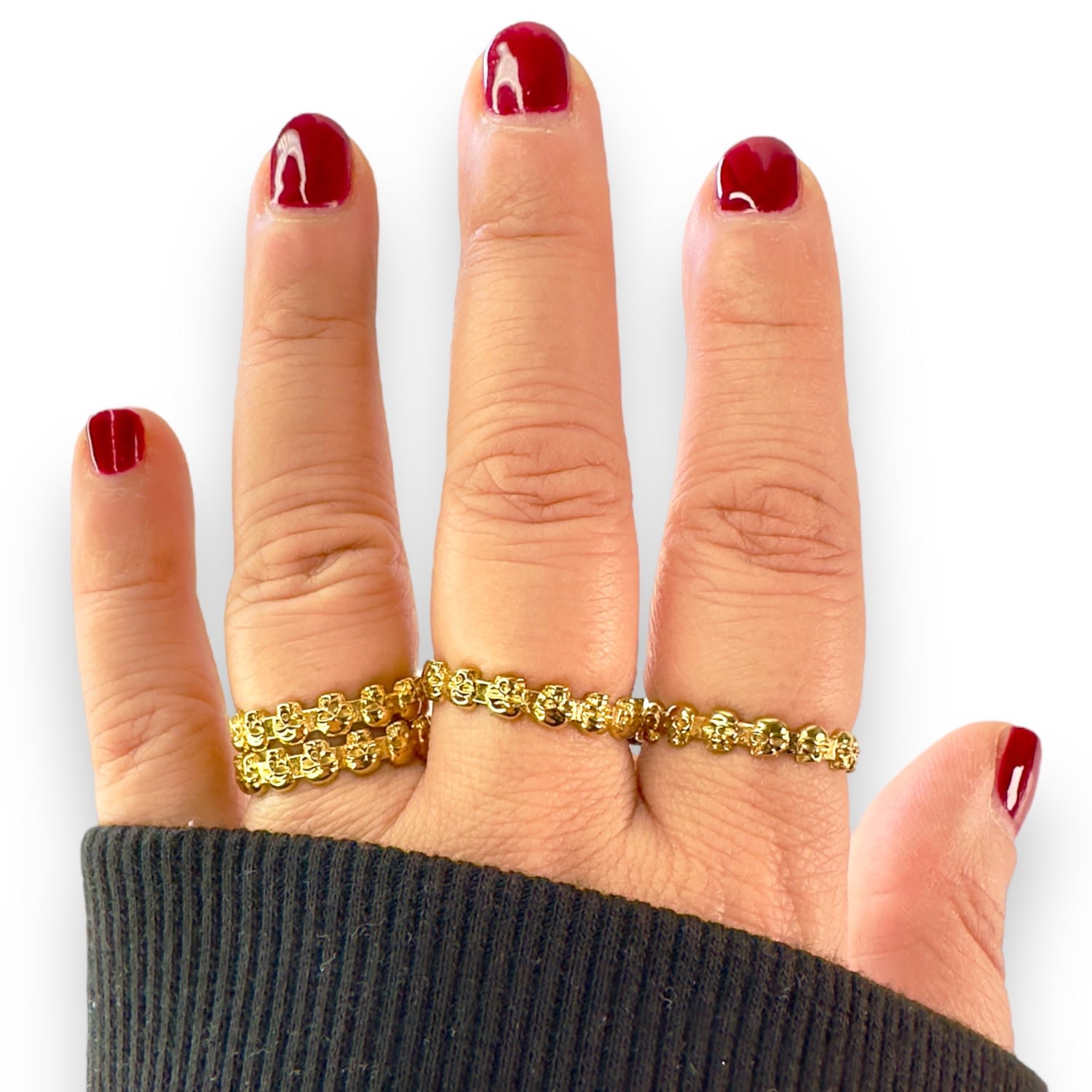 Eternity Skull Ring Yellow Gold