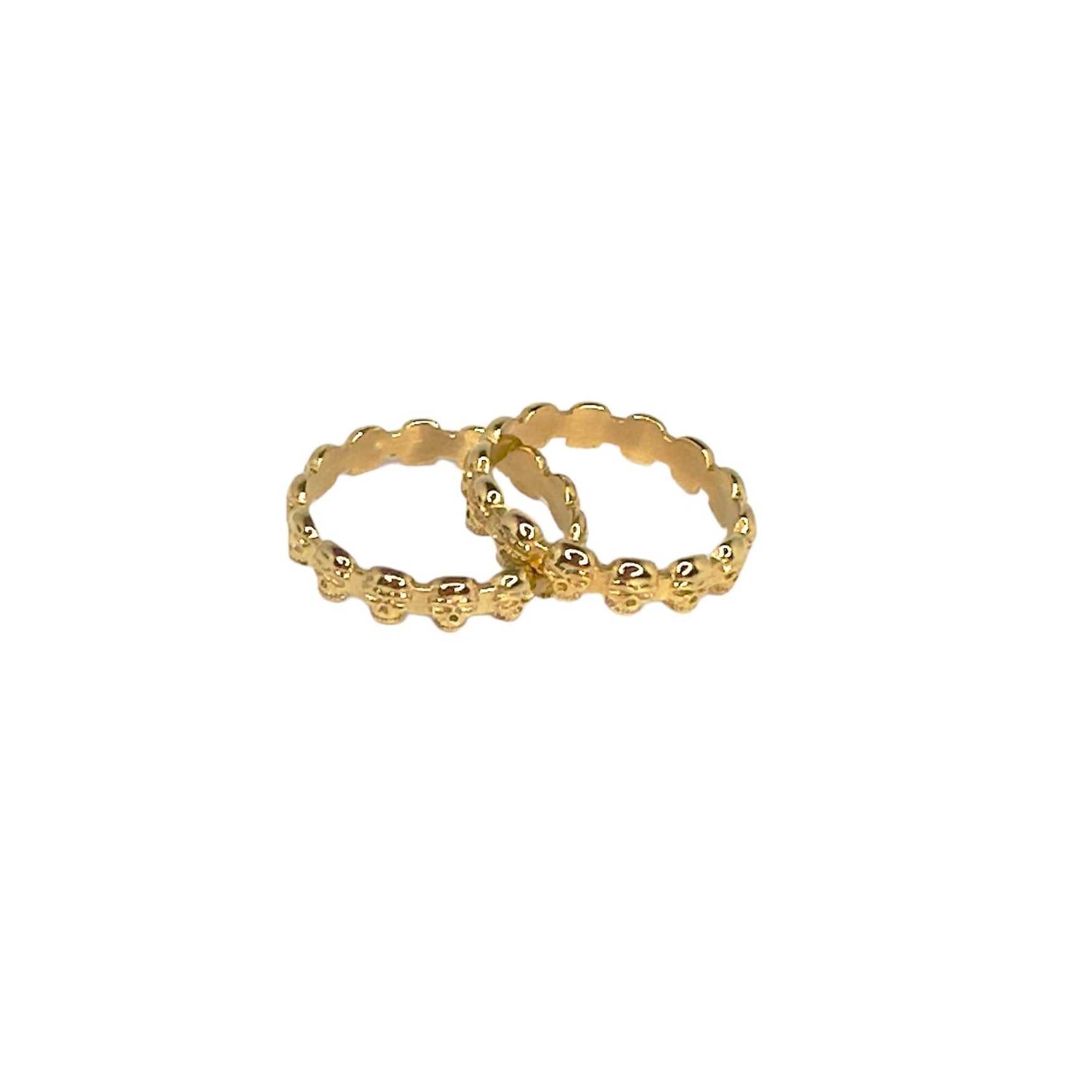 Eternity Skull Ring Yellow Gold