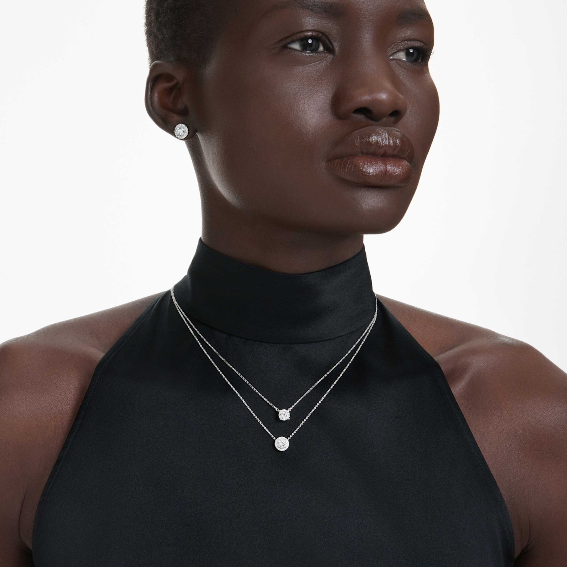 ETERNITY SOLITAIRE PENDANT LAB GROWN DIAMONDS 1 CT TW ROUND SHAPE 14K WHITE GOLD