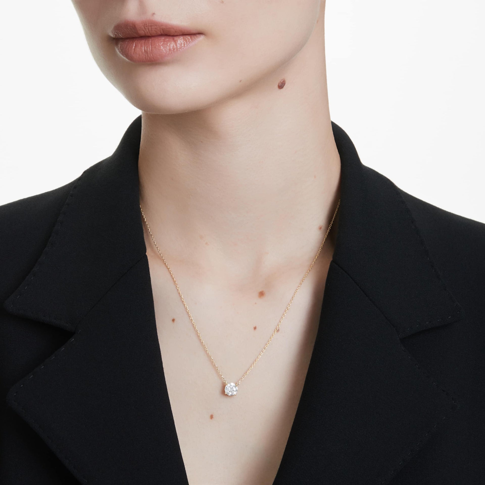 ETERNITY SOLITAIRE PENDANT LAB GROWN DIAMONDS 1 CT TW ROUND SHAPE 14K YELLOW GOLD