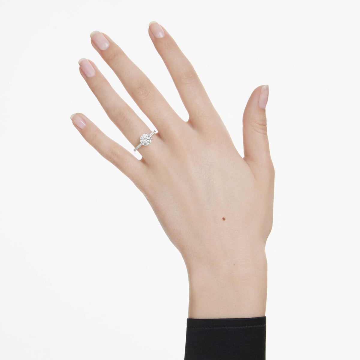 ETERNITY SOLITAIRE RING LAB GROWN DIAMONDS 2 2 CT TW ROUND SHAPE 14K WHITE GOLD