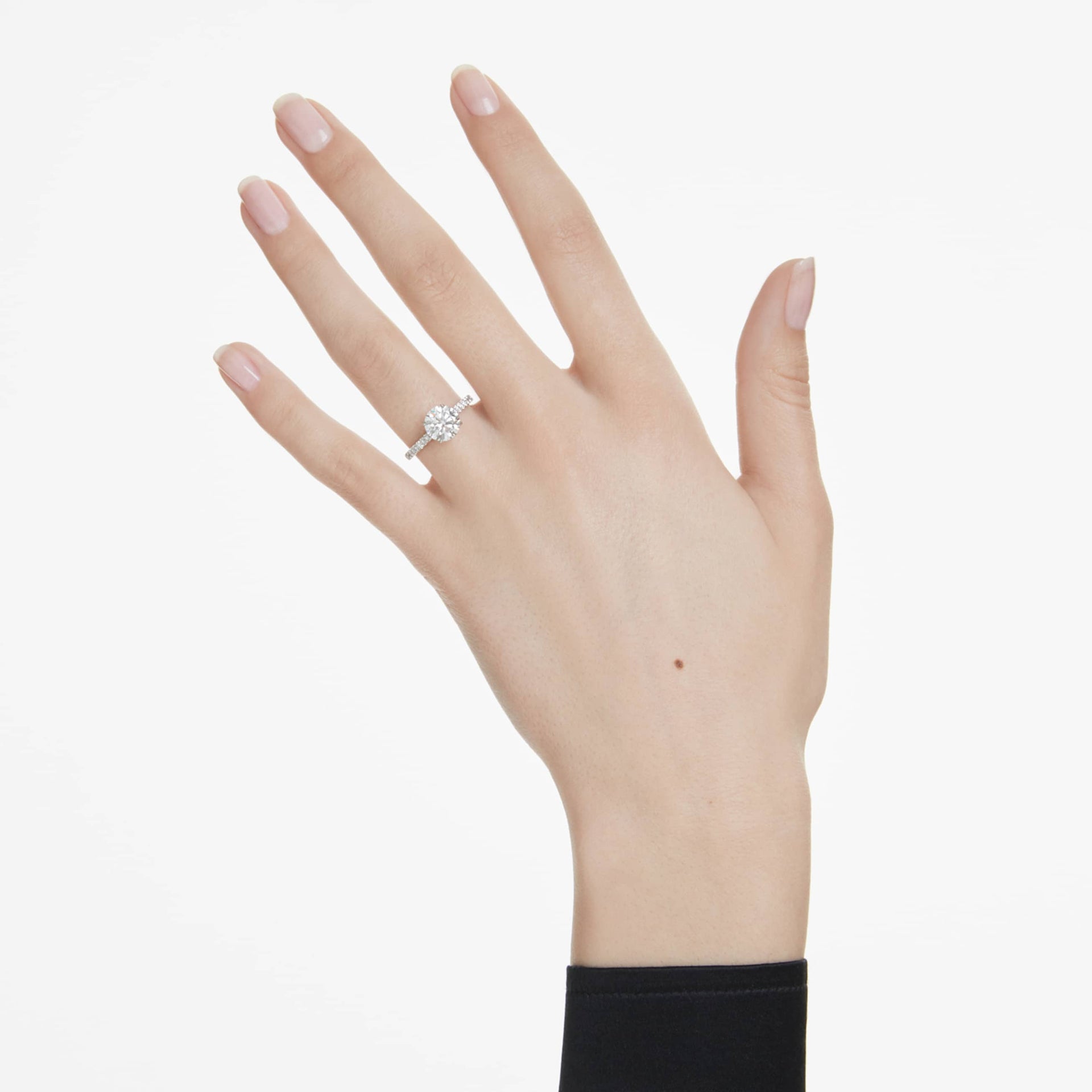 ETERNITY SOLITAIRE RING LAB GROWN DIAMONDS 2 2 CT TW ROUND SHAPE 14K WHITE GOLD